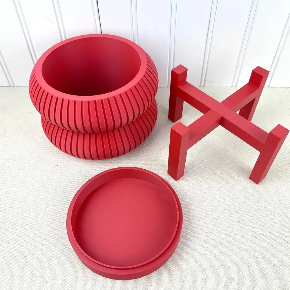 Sculptural Indoor Planter Pot, Milo Planter Pot, Indoor Flower Pot, Ridged